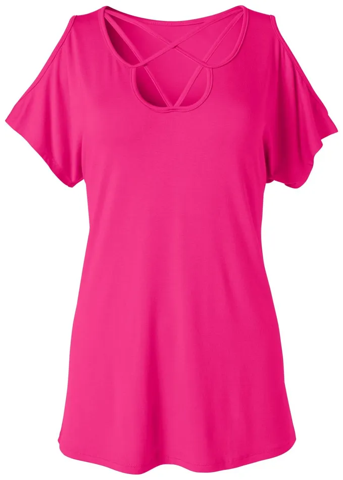 Strappy Coldshoulder Top Pink Women VENUS Casual Tops