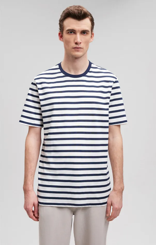 Striped Crew Neck TShirt In Navy Blazer Men Mavi Jeans TShirts Striped Crew Neck TShirt In Navy Blazer Men Mavi Jeans TShirts