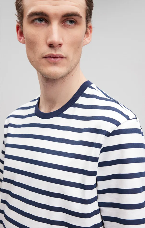 Striped Crew Neck TShirt In Navy Blazer Men Mavi Jeans TShirts Striped Crew Neck TShirt In Navy Blazer Men Mavi Jeans TShirts