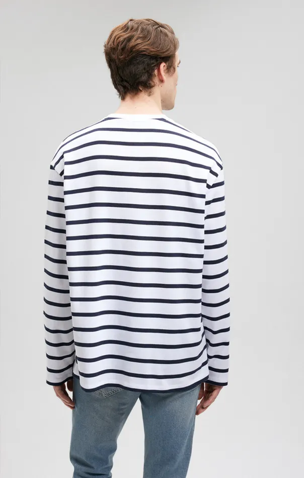 Striped Long Sleeve TShirt In Navy Blazer Men Mavi Jeans TShirts Striped Long Sleeve TShirt In Navy Blazer Men Mavi Jeans TShirts