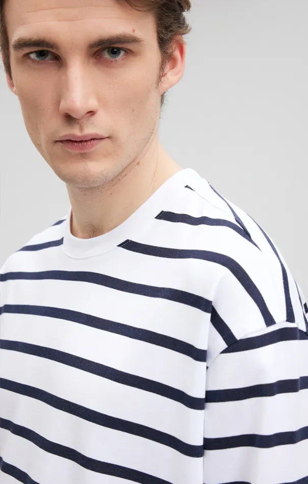 Striped Long Sleeve TShirt In Navy Blazer Men Mavi Jeans TShirts Striped Long Sleeve TShirt In Navy Blazer Men Mavi Jeans TShirts