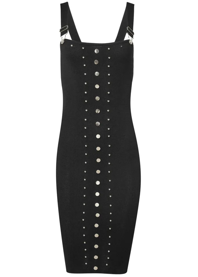 STUDDED SWEATER DRESS Black Women VENUS Midi Dresses