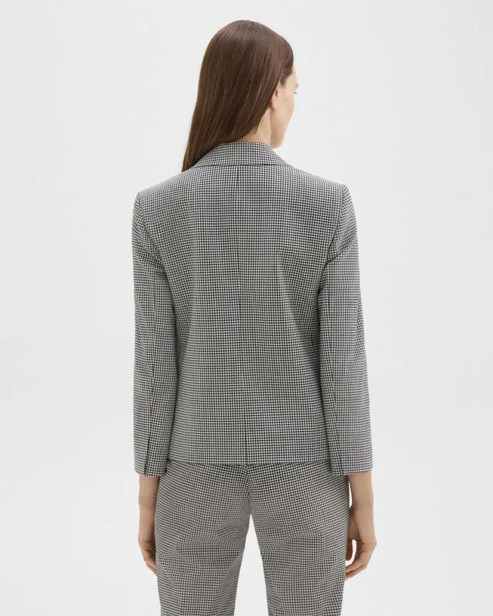 Suits Women Theory Slim Blazer In Checked Stretch Wool Black Multi Suits Women Theory Slim Blazer In Checked Stretch Wool Black Multi