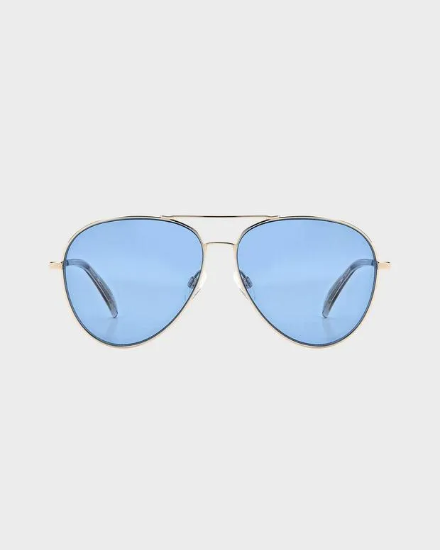 Sunglasses WomenMen Rag and Bone Ren Gold Beige