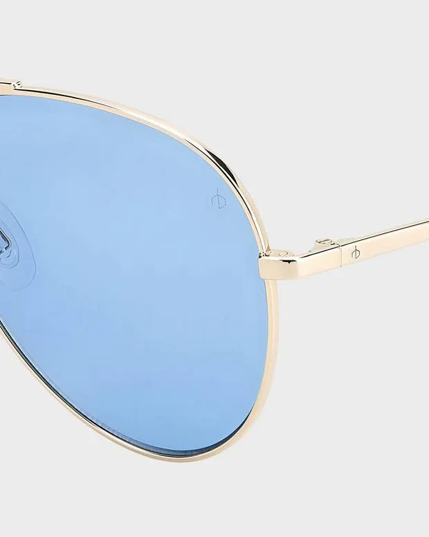 Sunglasses WomenMen Rag and Bone Ren Gold Beige