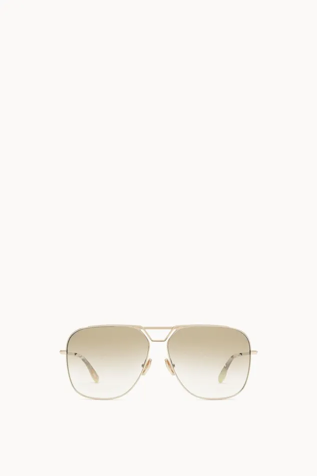 Sunglasses Women Victoria Beckham Classic V Metal Navigator Sunglasses In Gold Sunglasses Women Victoria Beckham Classic V Metal Navigator Sunglasses In Gold