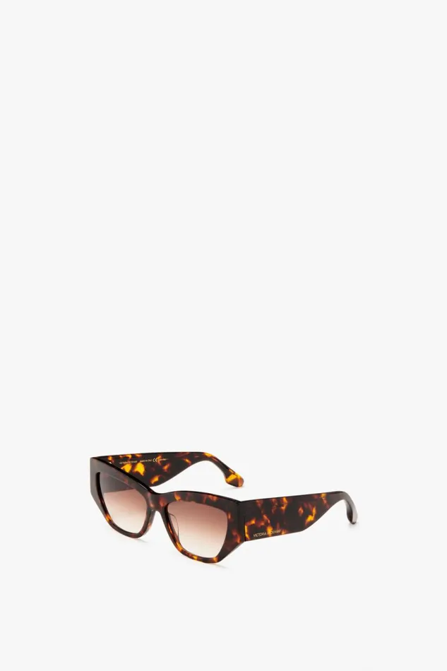 Sunglasses Women Victoria Beckham Sculptural Frame Sunglasses In Dark Havana Fade Sunglasses Women Victoria Beckham Sculptural Frame Sunglasses In Dark Havana Fade