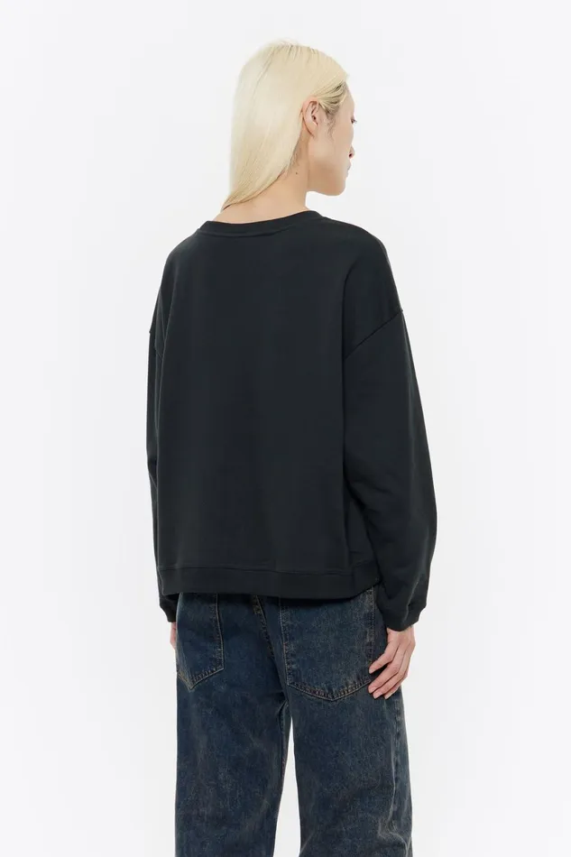 Sweatshirt Logo Brod Noir Washed Black Women Bimba Y Lola Sweatshirts Sweatshirt Logo Brod Noir Washed Black Women Bimba Y Lola Sweatshirts