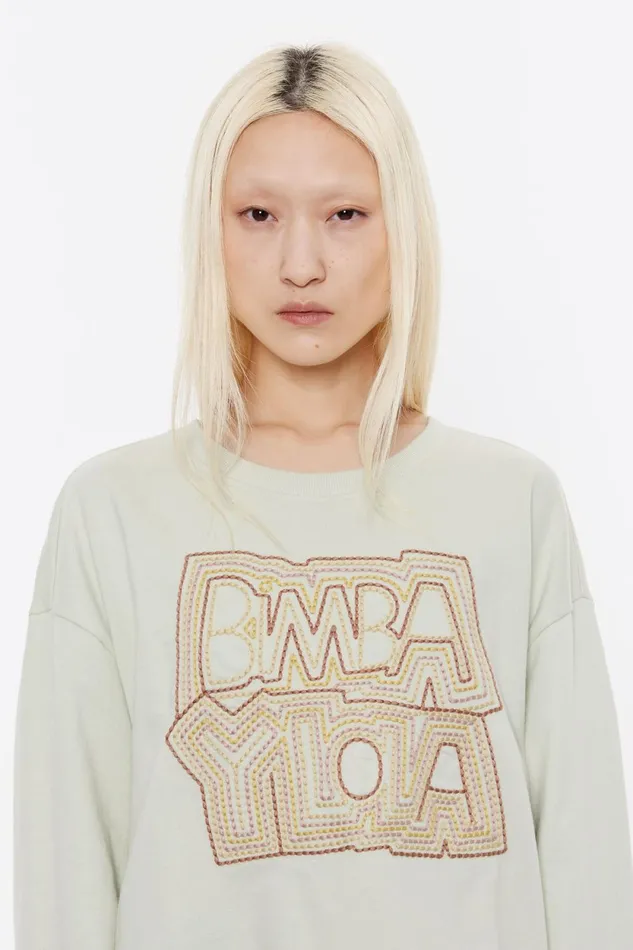 Sweatshirt Logo Brod Vert Clair Light Green Women Bimba Y Lola Sweatshirts Sweatshirt Logo Brod Vert Clair Light Green Women Bimba Y Lola Sweatshirts