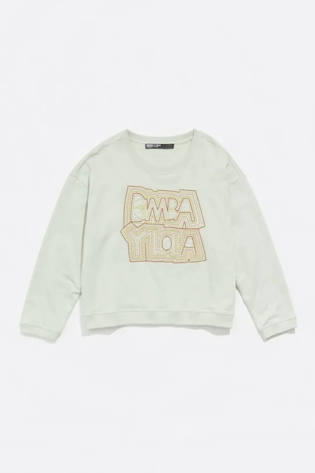 Sweatshirt Logo Brod Vert Clair Light Green Women Bimba Y Lola Sweatshirts Sweatshirt Logo Brod Vert Clair Light Green Women Bimba Y Lola Sweatshirts