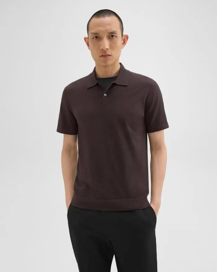 Sweaters Cardigans Men Theory Goris Polo Shirt In Light Bilen Hickory
