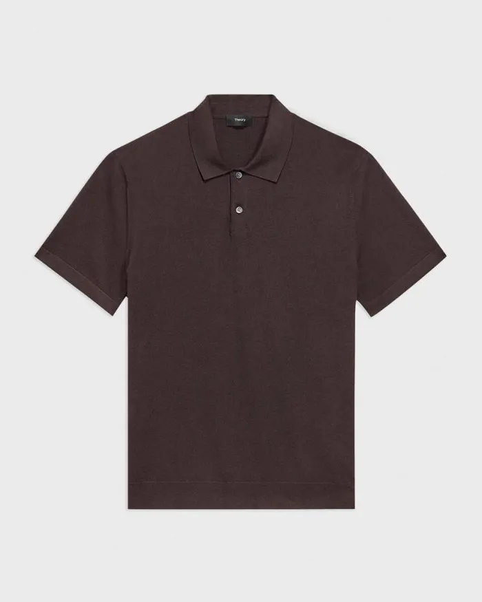 Sweaters Cardigans Men Theory Goris Polo Shirt In Light Bilen Hickory Sweaters Cardigans Men Theory Goris Polo Shirt In Light Bilen Hickory