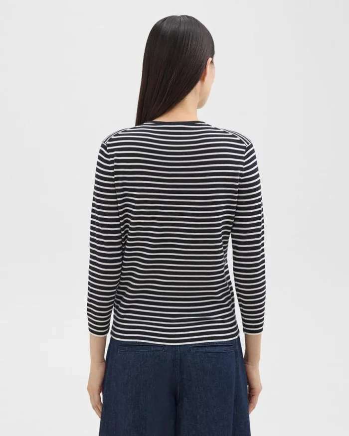 Sweaters Cardigans Women Theory Shrunken Crewneck Sweater In Merino Wool Navynew Ivory Sweaters Cardigans Women Theory Shrunken Crewneck Sweater In Merino Wool Navynew Ivory