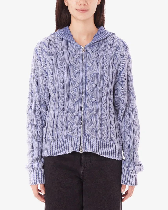 SWEATERS OBEY Clothing Women SUNSET FADE ZIP HOOD SWEATER Blue