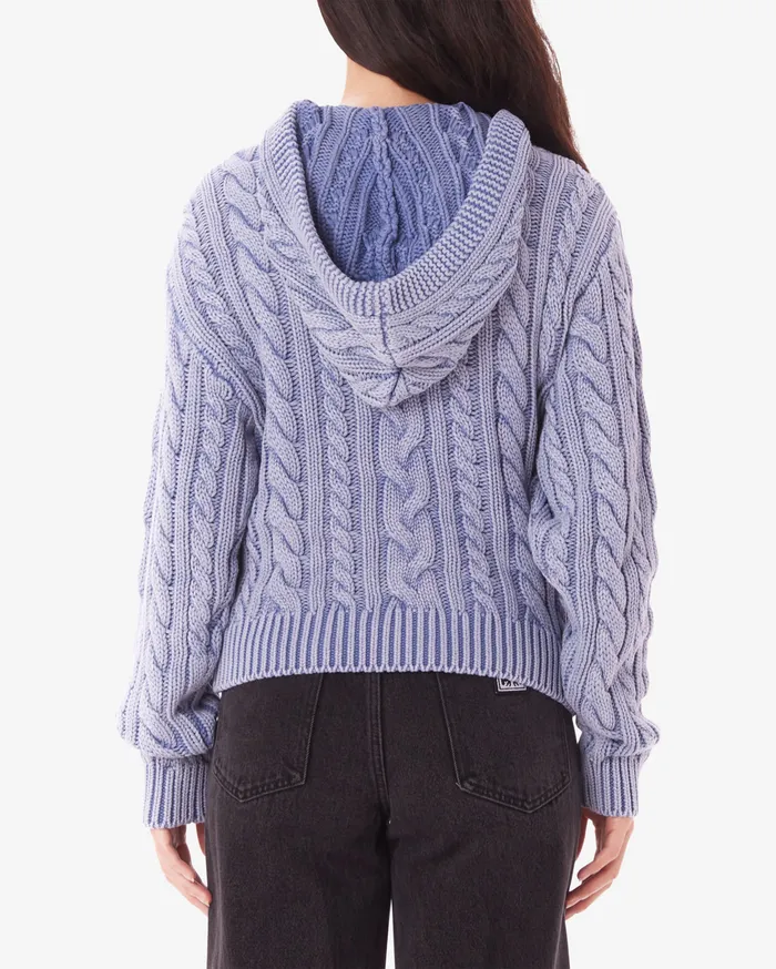 SWEATERS OBEY Clothing Women SUNSET FADE ZIP HOOD SWEATER Blue