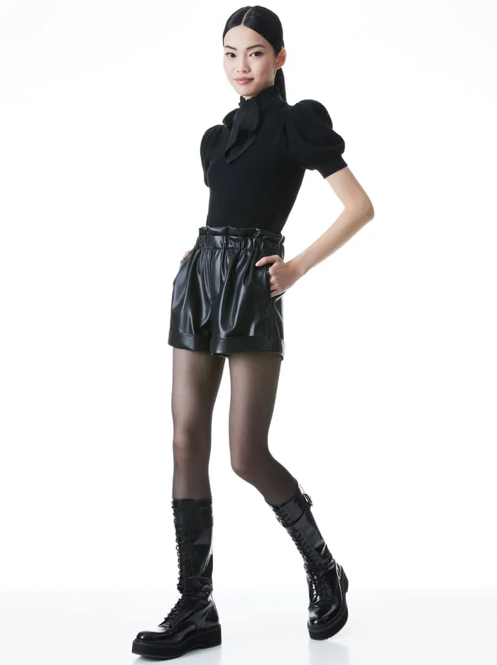 Sweaters Women Alice Olivia Chase Puff Sleeve Sweater Black