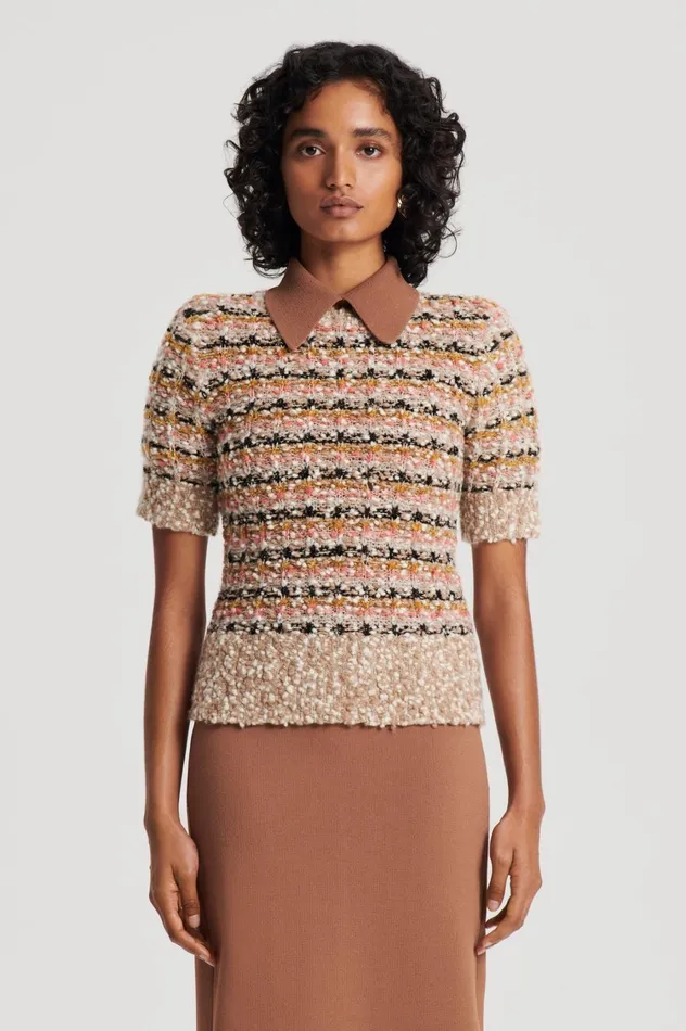 Sweaters Women Scanlan Theodore STRIPE SLIM SWEATER Coral Sweaters Women Scanlan Theodore STRIPE SLIM SWEATER Coral
