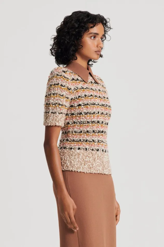Sweaters Women Scanlan Theodore STRIPE SLIM SWEATER Coral Sweaters Women Scanlan Theodore STRIPE SLIM SWEATER Coral