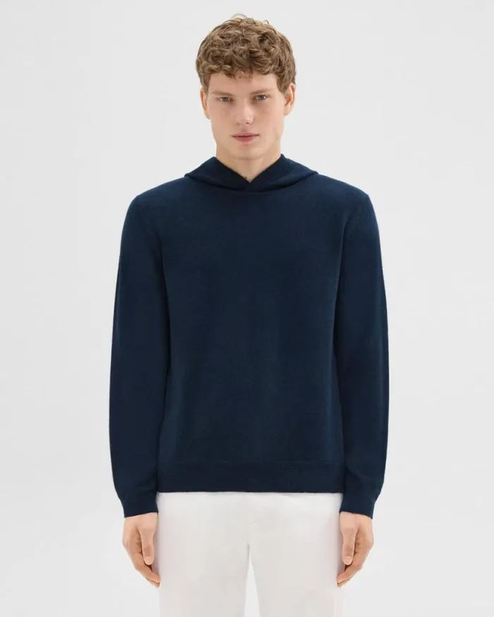 Sweatshirts Hoodies Men Theory Hilles Hoodie In Cashmere Baltic