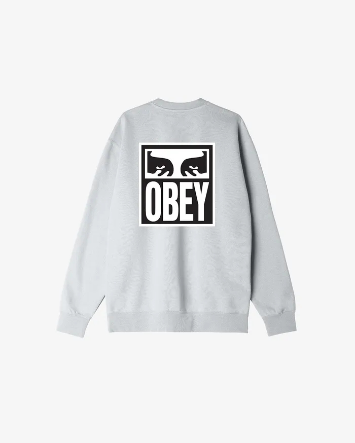 SWEATSHIRTS OBEY Clothing Men OBEY EYES ICON CREWNECK Heather Grey