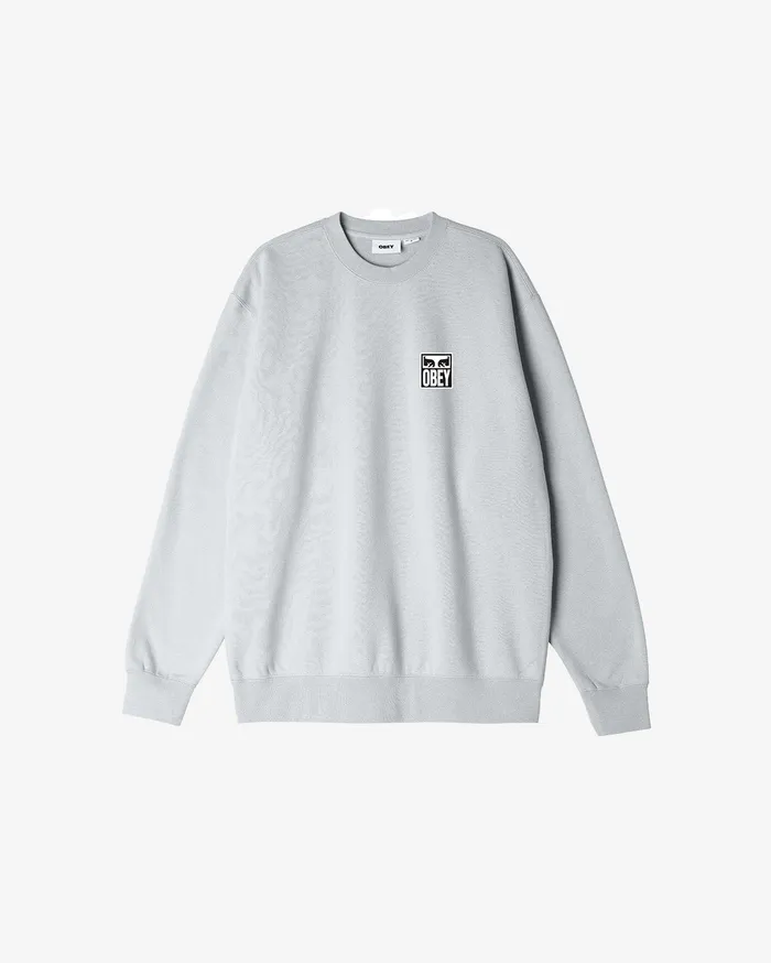 SWEATSHIRTS OBEY Clothing Men OBEY EYES ICON CREWNECK Heather Grey