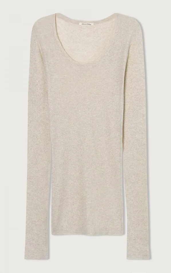 TShirt Massachusetts Melange Cream Women American Vintage Long Sleeve TShirts TShirt Massachusetts Melange Cream Women American Vintage Long Sleeve TShirts