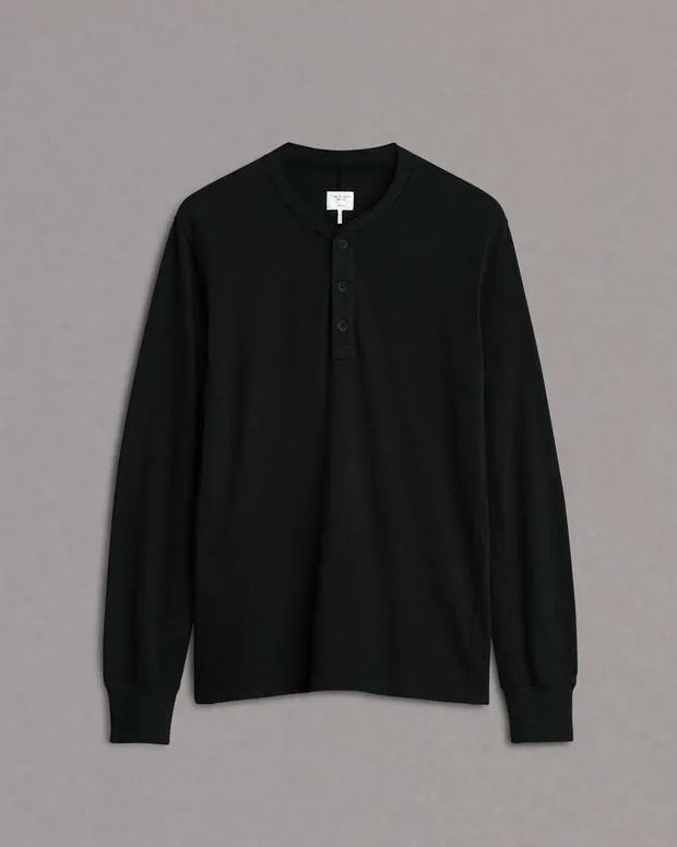 TShirts and Henleys Men Rag and Bone Classic Flame Henley Jet Black