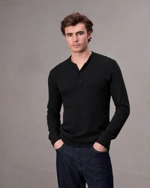 TShirts and Henleys Men Rag and Bone Classic Flame Henley Jet Black