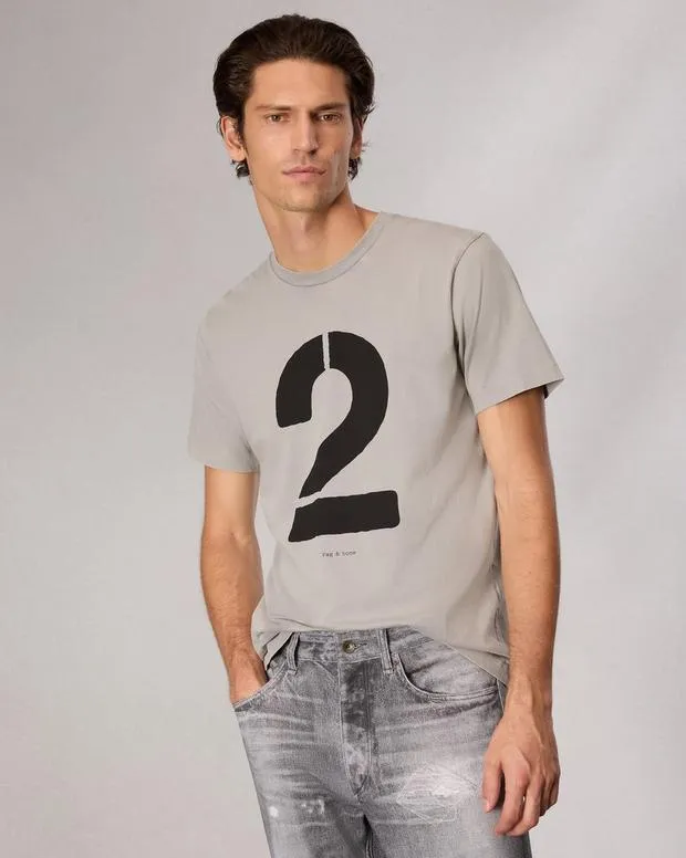TShirts and Henleys Men Rag and Bone Rb Number 2 TShirt Washed Grey