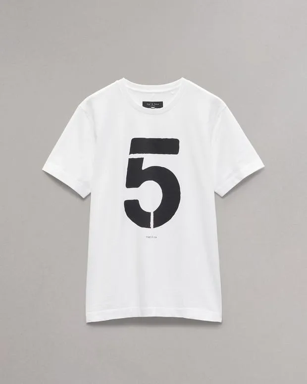 TShirts and Henleys Men Rag and Bone Rb Number 5 TShirt Washed White