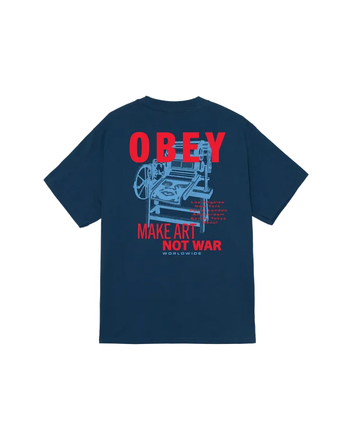 TSHIRTS OBEY Clothing Men PRINTING PRESS MAKE ART CLASSIC TSHIRT Harbor Blue
