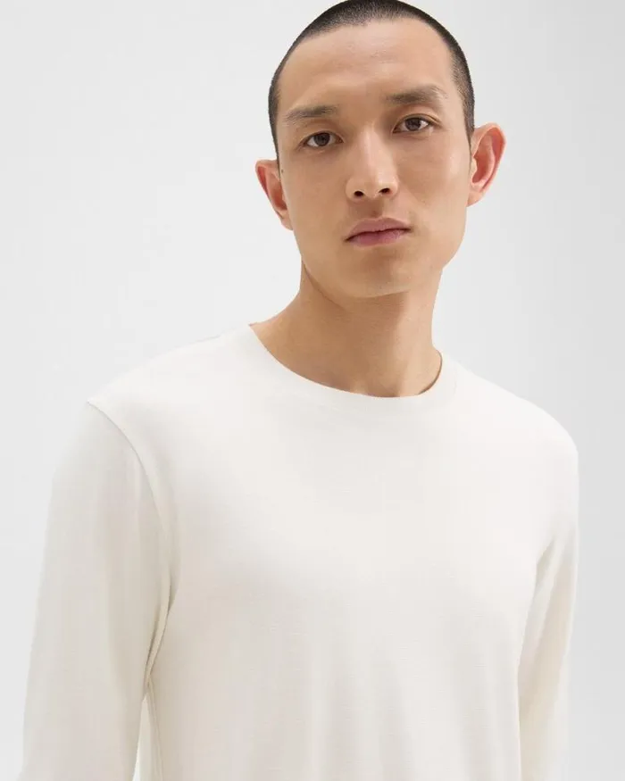 TShirts Polos Men Theory Essential LongSleeve Tee In Anemone Modal Jersey Winter White TShirts Polos Men Theory Essential LongSleeve Tee In Anemone Modal Jersey Winter White