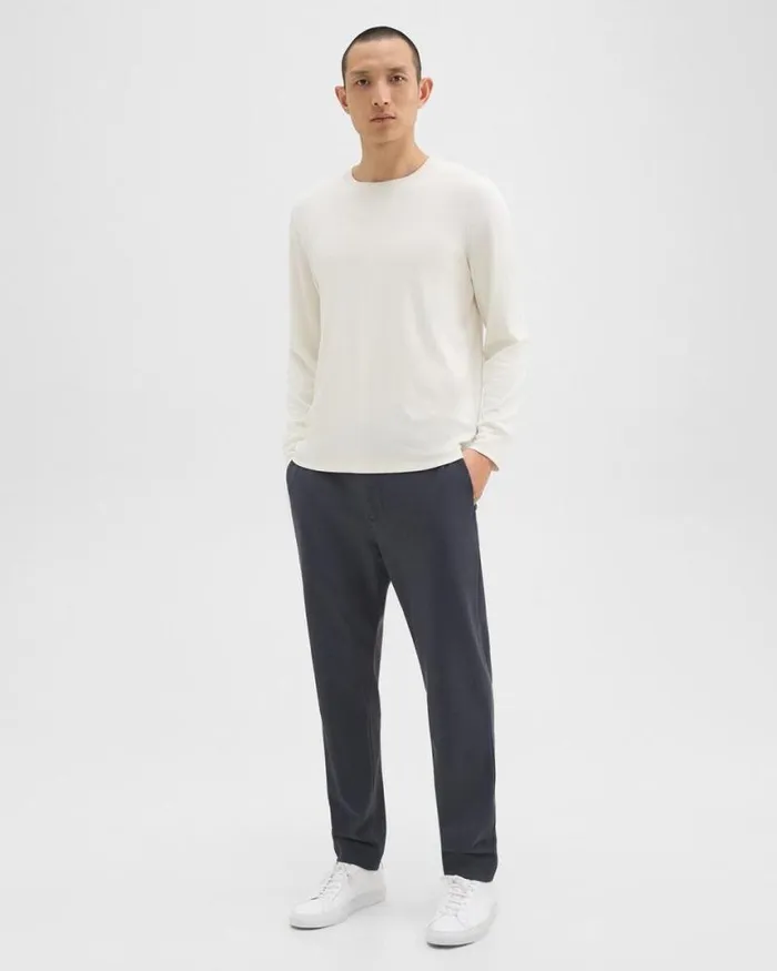 TShirts Polos Men Theory Essential LongSleeve Tee In Anemone Modal Jersey Winter White TShirts Polos Men Theory Essential LongSleeve Tee In Anemone Modal Jersey Winter White