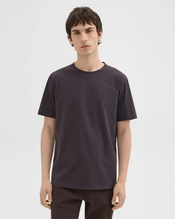TShirts Polos Men Theory Precise Tee In Pima Cotton Jersey Hickory Melange