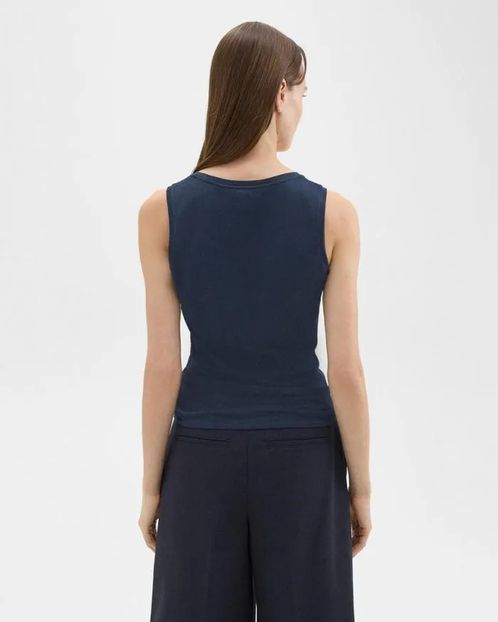 TShirts Tank Tops Women Theory Tiny Tank In Organic Cotton Nocturne Navy TShirts Tank Tops Women Theory Tiny Tank In Organic Cotton Nocturne Navy