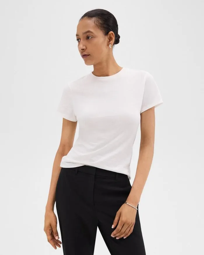 TShirts Tank Tops Women Theory Tiny Tee In Organic Cotton White