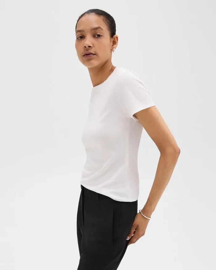 TShirts Tank Tops Women Theory Tiny Tee In Organic Cotton White TShirts Tank Tops Women Theory Tiny Tee In Organic Cotton White