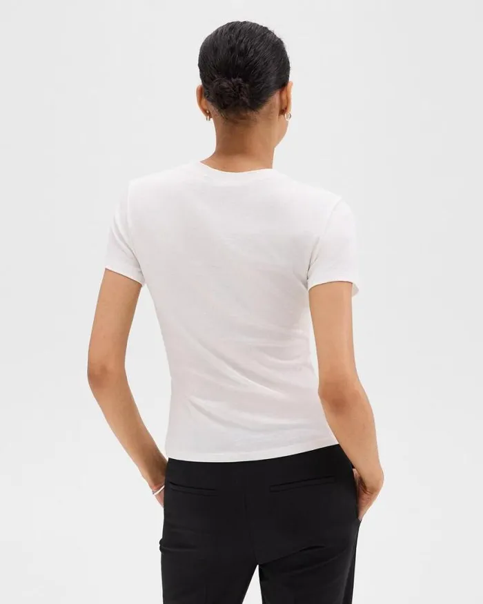 TShirts Tank Tops Women Theory Tiny Tee In Organic Cotton White TShirts Tank Tops Women Theory Tiny Tee In Organic Cotton White