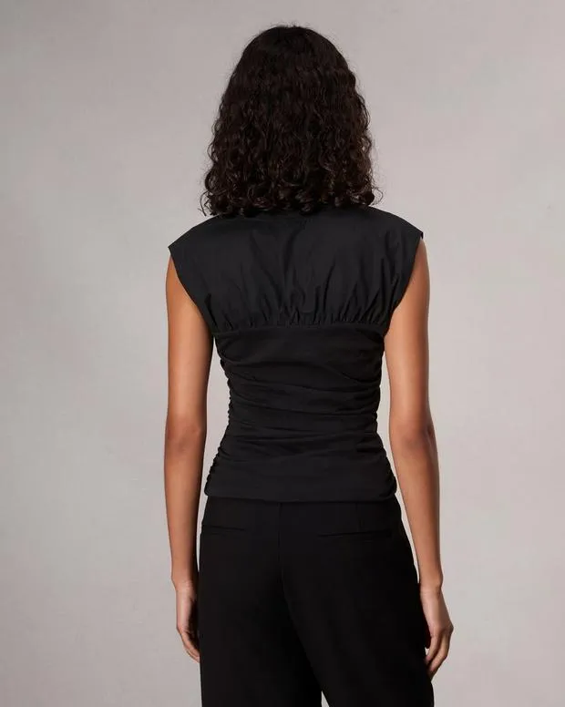 TShirts Women Rag and Bone Mica Banded Cotton Top Black