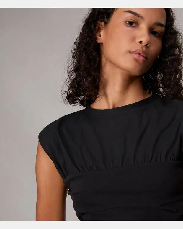 TShirts Women Rag and Bone Mica Banded Cotton Top Black
