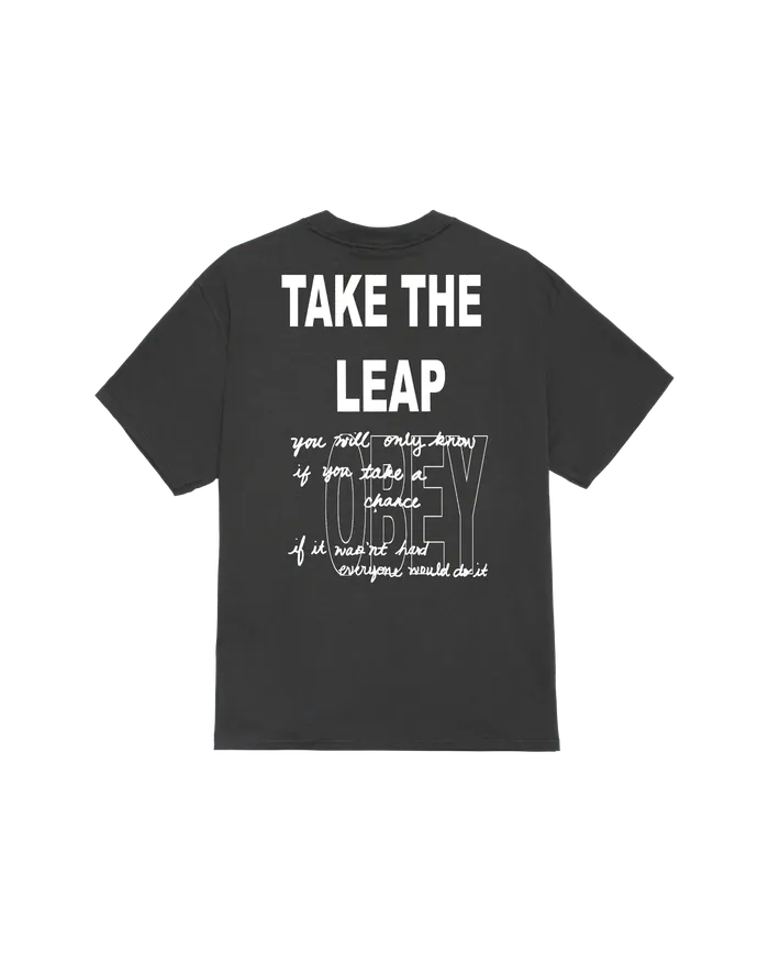 TAKE THE LEAP CLASSIC TSHIRT Vintage Black TSHIRTS OBEY Clothing Men