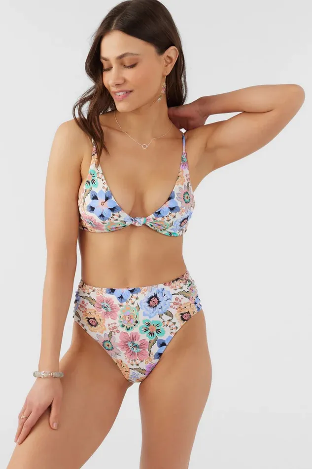 TALITHA FLORAL LONG BEACH HIGH WAIST CHEEKY BOTTOMS Vanilla Women O039NEILL Swim