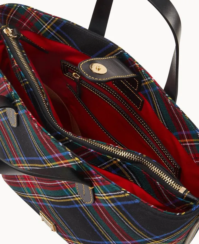Tartan Lilliana With Pouch Black Woman Dooney and Bourke Satchels Tartan Lilliana With Pouch Black Woman Dooney and Bourke Satchels