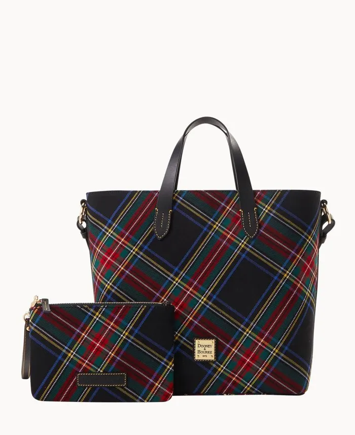 Tartan Lilliana With Pouch Black Woman Dooney and Bourke Satchels Tartan Lilliana With Pouch Black Woman Dooney and Bourke Satchels