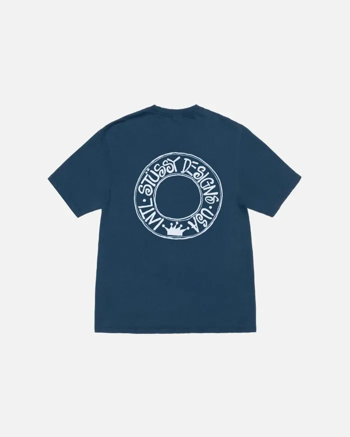 Tees MenWomen Stussy BUANA TEE PIGMENT DYED Navy