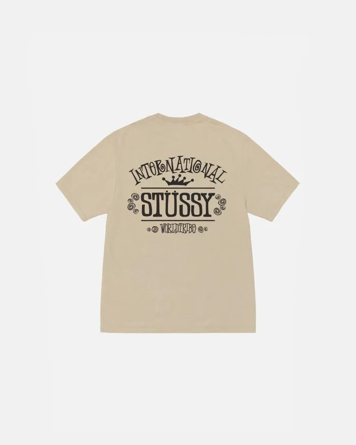 Tees MenWomen Stussy WORLDWIDE TEE PIGMENT DYED