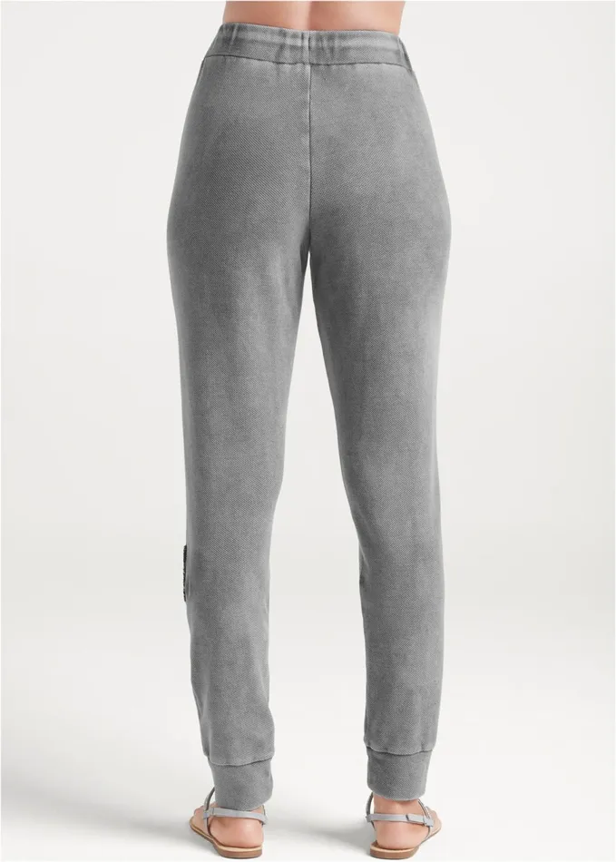 TEXTURED SPARKLE JOGGERS Grey Women VENUS Bottoms