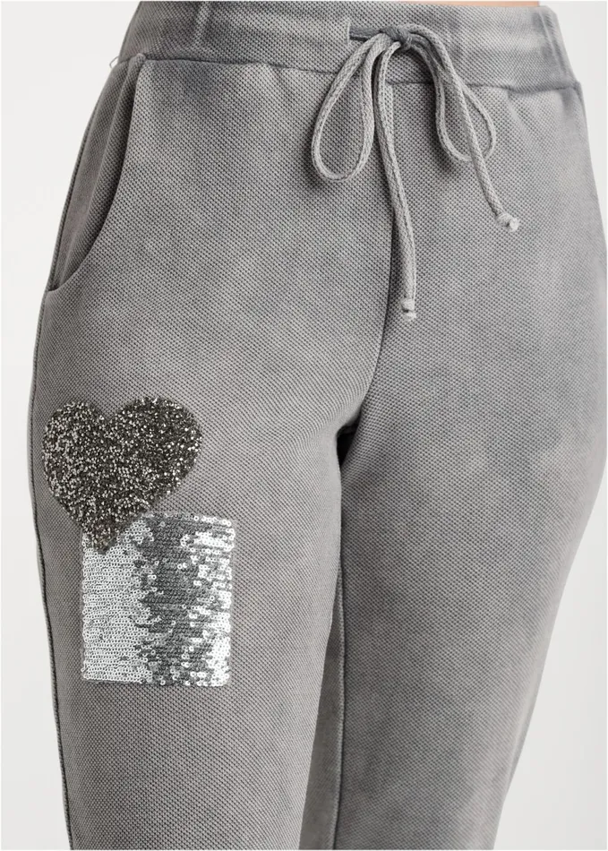 TEXTURED SPARKLE JOGGERS Grey Women VENUS Bottoms