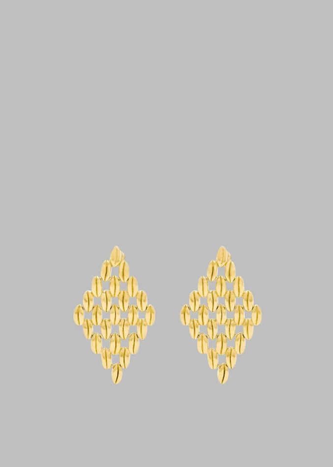 The Frankie Shop Bevza Grains Big Rhomb Earrings 8211 Gold 8211 Women