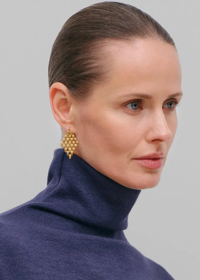 The Frankie Shop Bevza Grains Big Rhomb Earrings 8211 Gold 8211 Women